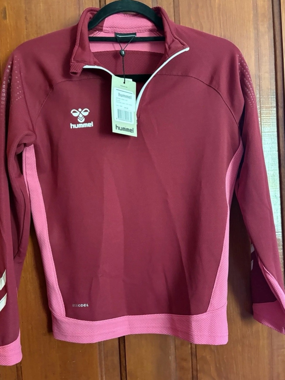 Hummel Burgundy & Pink Half-Zip Sports Top